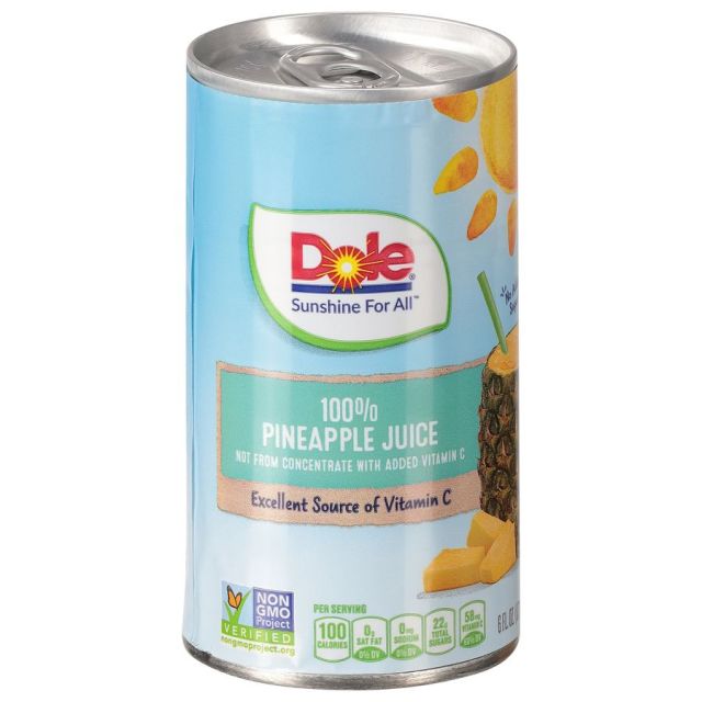 DOLE 100% Pineapple Juice 2/24/6oz