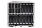 Front view of Dell PowerEdge M1000e with 16 x M620 and 2 x 900GB SAS 10k 2.5" 6Gbps Hard Drives Installed