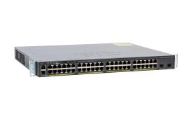 Cisco Catalyst WS-C2960X-48FPD-L Switch Base OS, Port-Side Air Intake
