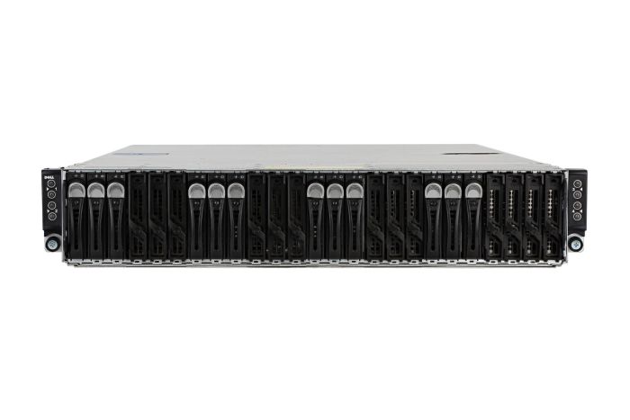 Front view of Dell PowerEdge C6320 with 12 x 800GB SATA 2.5" SSDs