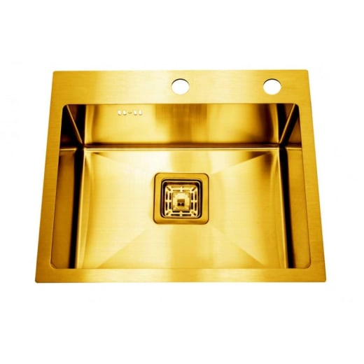 Кухненска мивка Inter Ceramic 500х420мм, неръждаема стомана, цвят златен, покритие PVD  против надраскване и отпечатъци от пръсти