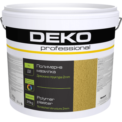 Полимерна мазилка DEKO Professional, D2, драскана структура, за вътрешно и външно приложение