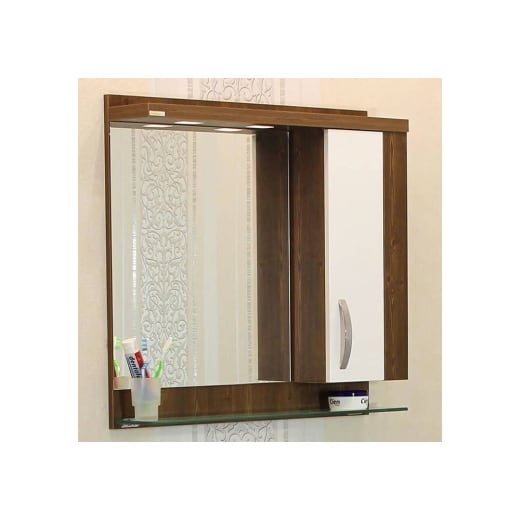 Шкаф за баня М-Мебел ПРИОРА, горен шкаф, 100% PVC, с нагревател, soft close механизъм, LED осветление
