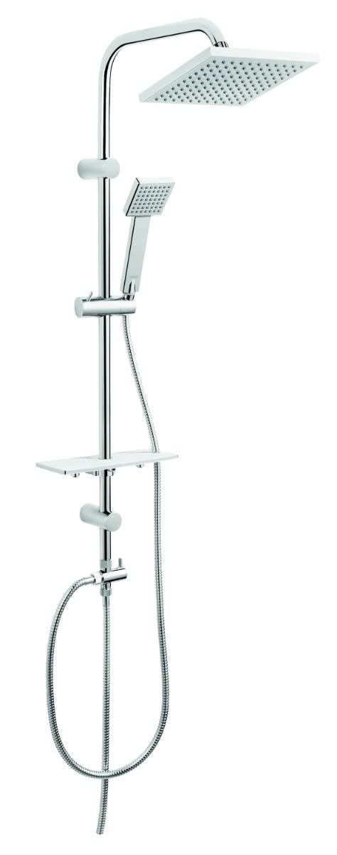 Душ колона Ferro Squerto Lux, със шлаух и ръчен душ, система за лесно почистване