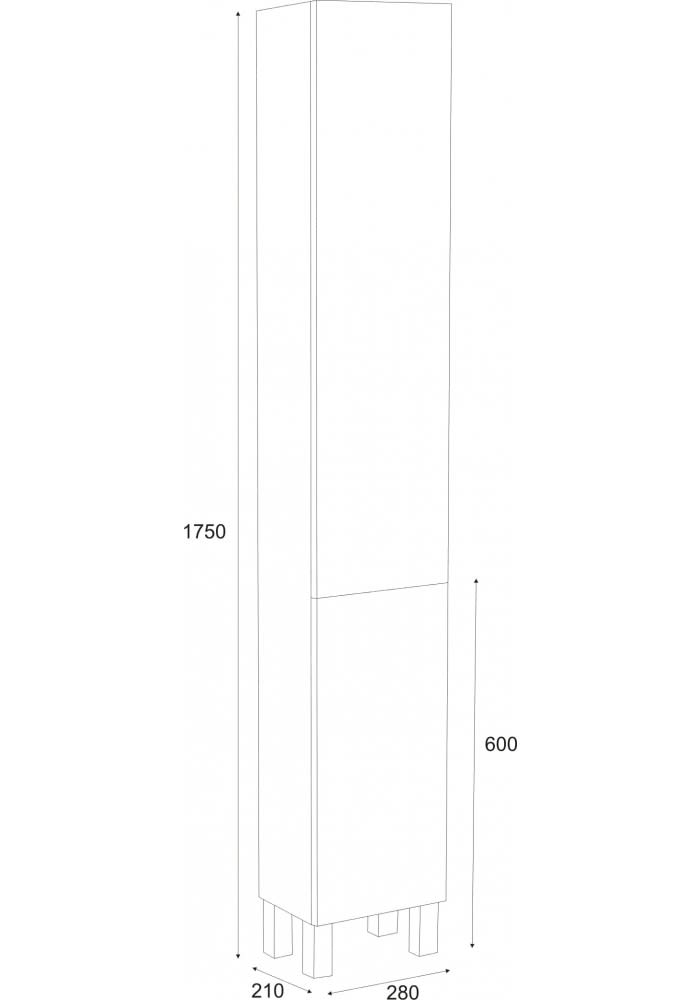 Колона за баня Мебел-М Elegance Universal, 175 см, PVC 15мм, плавно затваряне, регулируеми рафтове