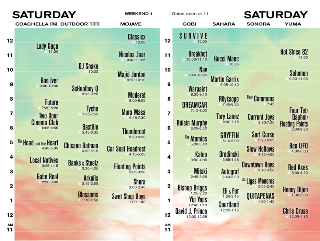 Coachella Set Times Announed