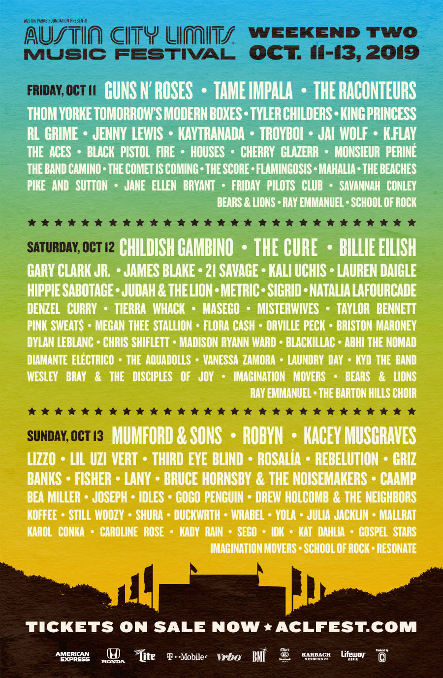 ACL Fest Daily Lineup & Win Tickets