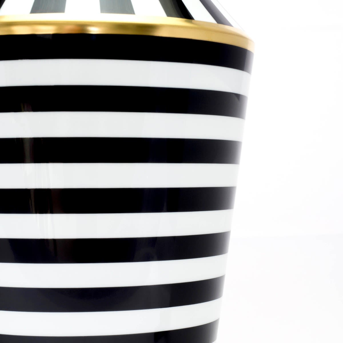 Large Luna Black And White Striped Vase