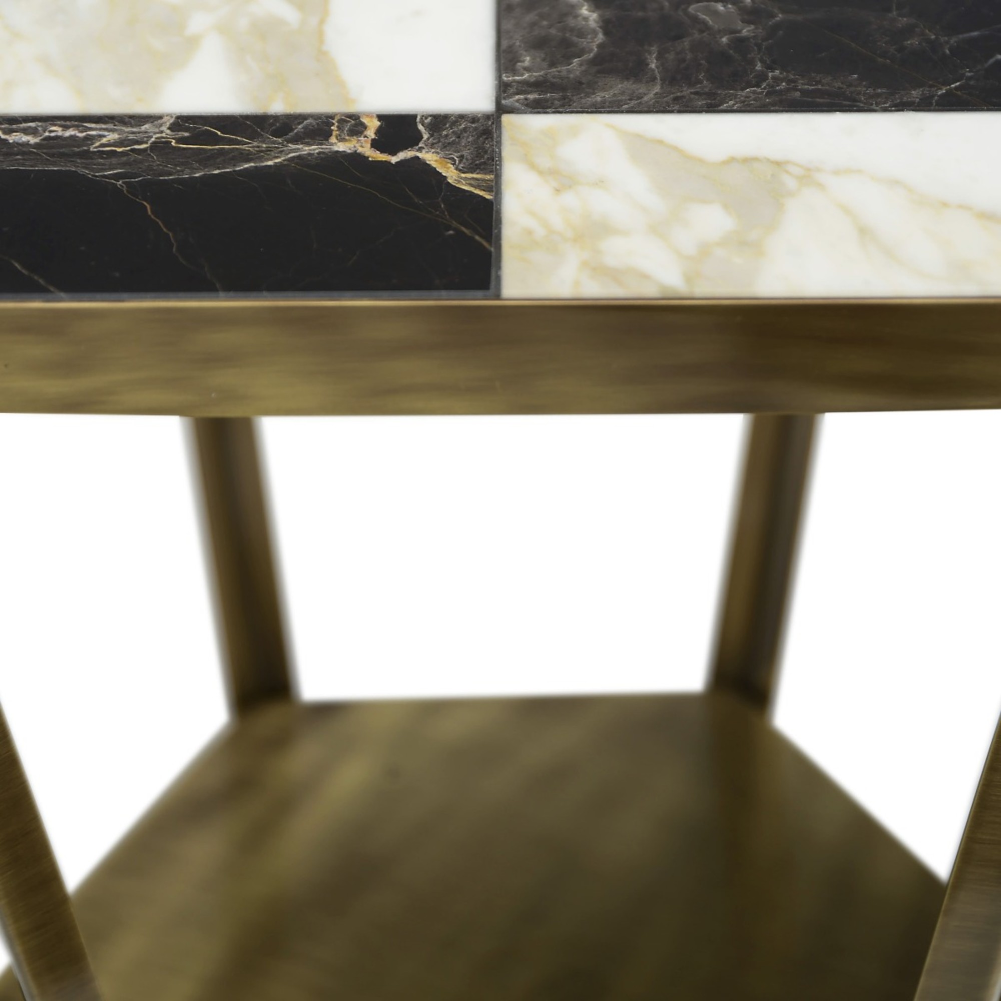 Ray Side Table With Inlaid Marble Top