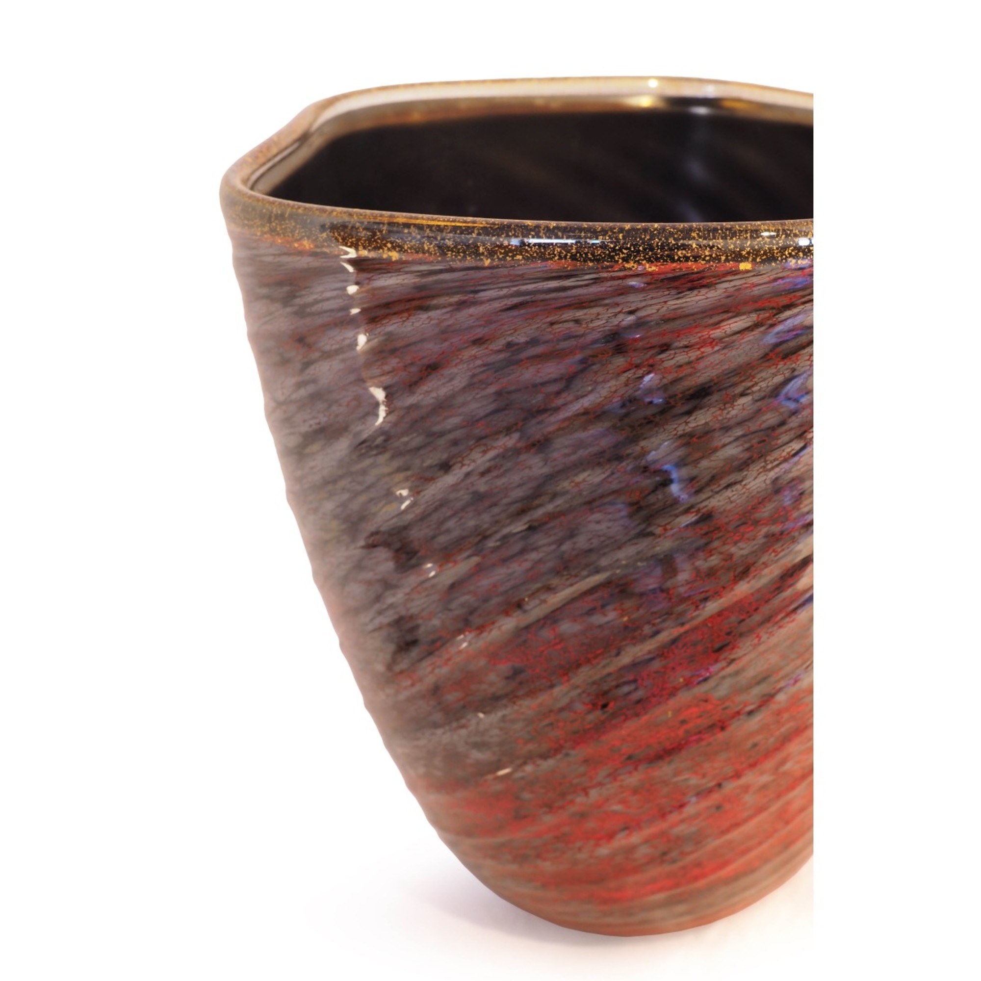 Nitrato Red Brown Murano Glass Vase