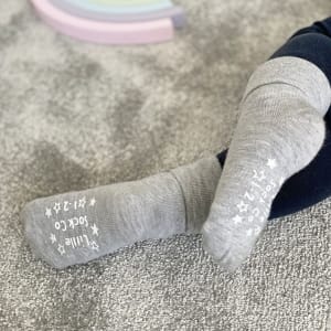 Non-Slip Stay On Baby and Toddler Socks - 3 Pack in Grey Sky
