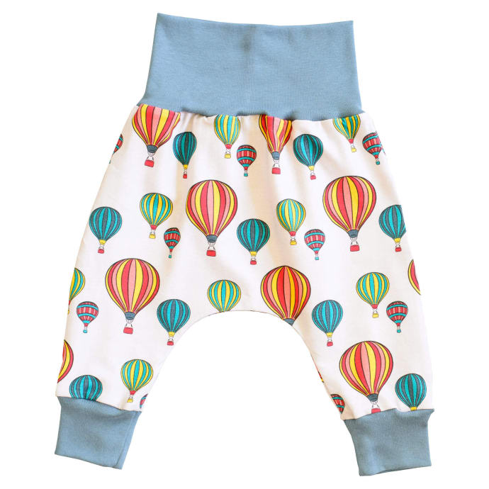 Hot Air Balloons Harem Organic Trousers (Stone)