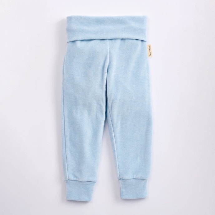 baby blue Baby Blue Organic Velour Roll Top Joggers