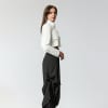 EYOS INFINITY | Wool Palazzo Trousers with Ribbons in Black