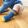 OUTLET - Non-Slip Stay-on Baby & Toddler Organic Quarter Crew Sporty Socks - 7 Pack - Blues