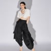 EYOS INFINITY | Wool Palazzo Trousers with Ribbons in Black