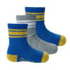 OUTLET- Non-Slip Stay-on Baby & Toddler Organic Quarter Crew Sporty Socks - 3 Pack - Blue & Grey