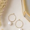 9ct Gold Pearl Hoops