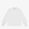 Marie Gather Neck A-Line Blouse, White Recycled Cotton