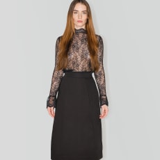 Musta Elegance Lace Blouse: Our Lace Elegance Blouse harmonizes the delicate allure of lace with a classic cut's precision