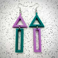 Mismatch Triangle Earrings: Quirky mismatch design. Choose any two colours to create your perfect pair!