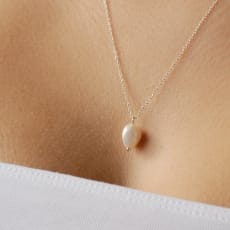 Hopea Sterling Silver Pearl Pendant Necklace: Our classic pearl pendant necklace in silver is perfect for everyday wear