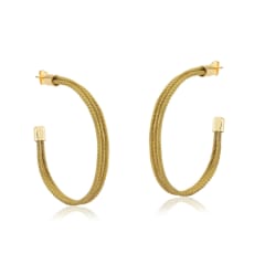 Golden Grass Hoop Earrings