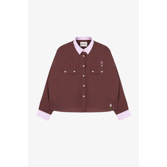 Jules Utility Shirt, Red Check Cotton