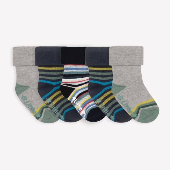 Non-Slip Stay on Baby and Toddler Socks - 5 Pack in Billy, Samuel and Benedict
