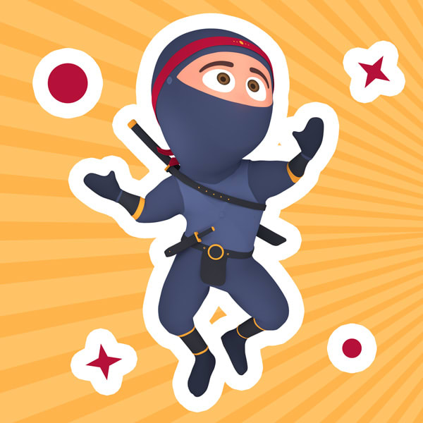 3d Ninja - набір зображень для друку стікерів