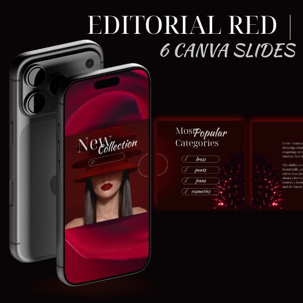 Шаблон Instagram-каруселі «Editorial Red» для стилістів та брендів