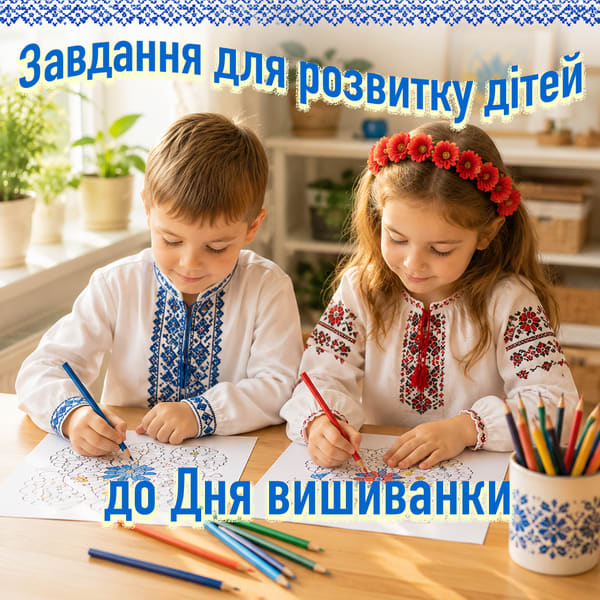 Завдання для розвитку дітей до Дня вишиванки