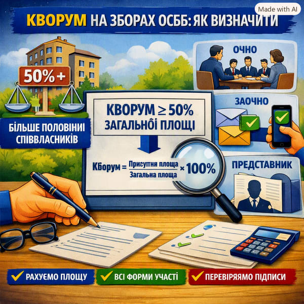 Кворум на зборах ОСББ: як визначити