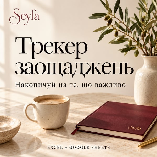 Seyfa — Трекер заощаджень для Excel і Google Sheets