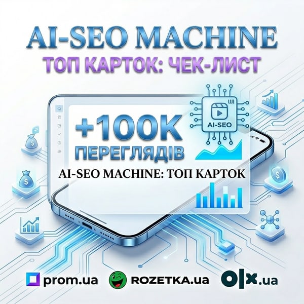 AI-SEO MACHINE 2026: Протокол виведення товарів у ТОП (Prom, Rozetka, OLX, Etsy)