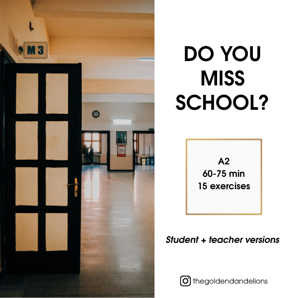 Do you miss school? (ESL Lesson plan A2) 🎒