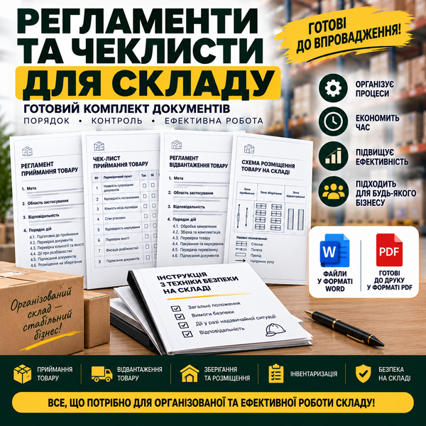 Пакет регламентів і чеклистів складу