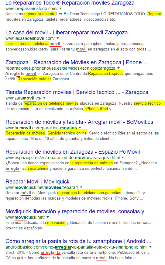 Palabra clave arreglar movil