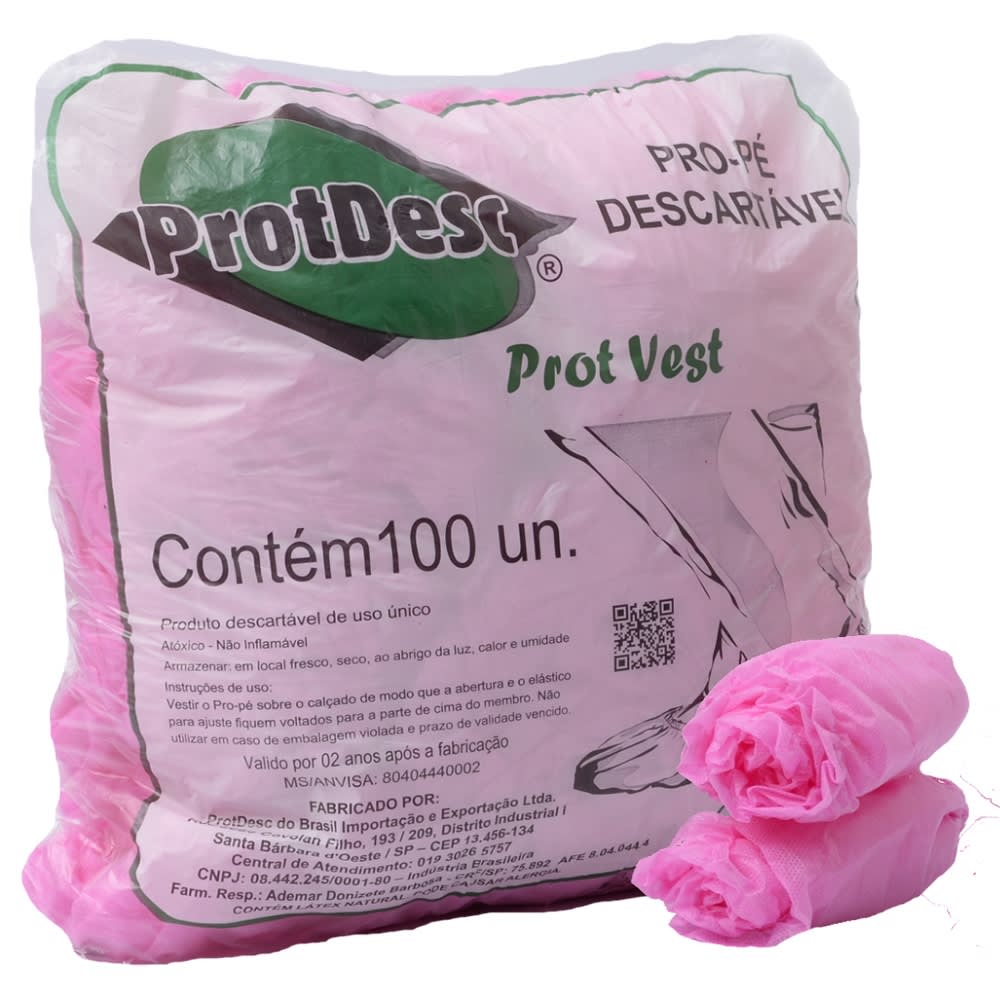 Sapatilha Propé Descartável Rosa 20g/m2 - Protdesc
