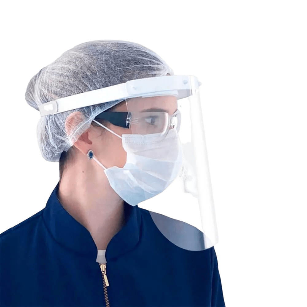 Protetor Facial Visprotek Faceshield Branco - Aditek