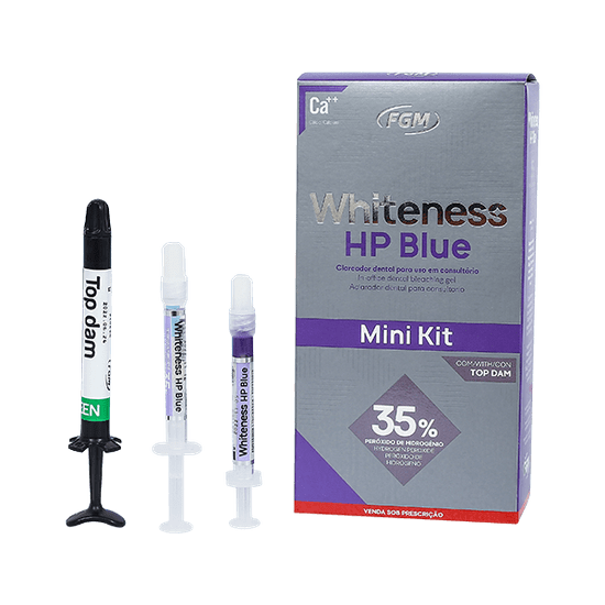 Mini Kit Clareador Whiteness HP Blue 35% com Top Dam - FGM
