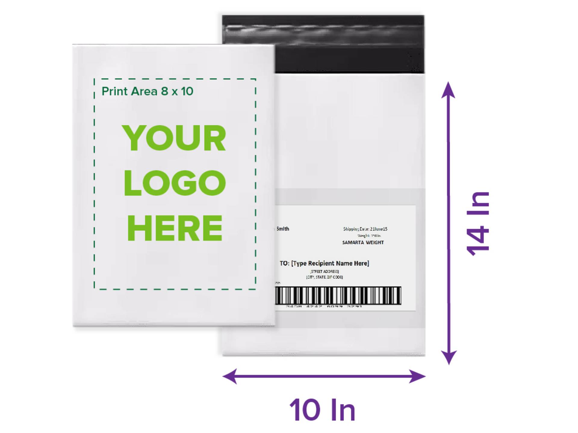 Design Custom Courier Poly Bags Online 10 x 14 Inch Courier Plastic