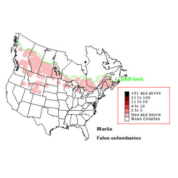 Merlin distribution map