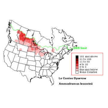 Le Conte's Sparrow distribution map