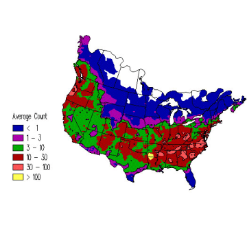 Song Sparrow winter distribution map