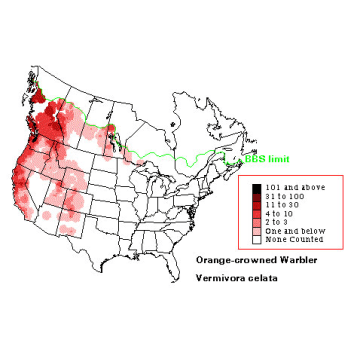 Orange-crowned Warbler distribution map