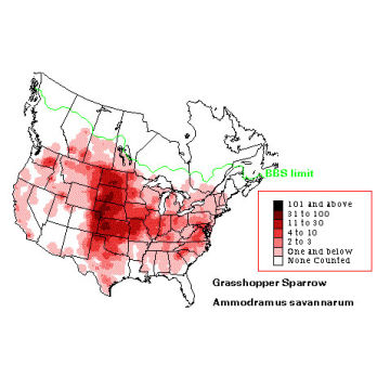 Grasshopper Sparrow distribution map
