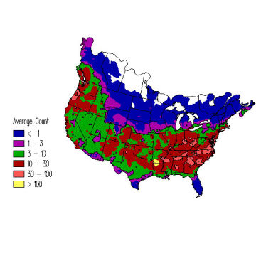 Song Sparrow winter distribution map