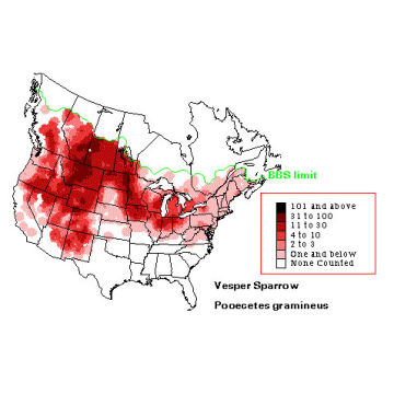 Vesper Sparrow distribution map