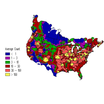 American Crow winter distribution map